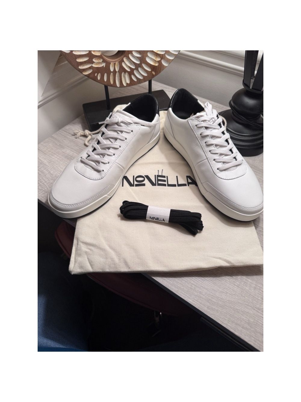 Novella Low Top Luxury Sneakers In Dust Bag New White/ Black 11